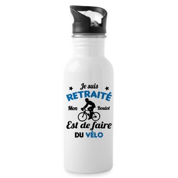 Retraité Mon Boulot Est De Faire Du Vélo Humour - Gourde avec paille intégrée - blanc - Droite