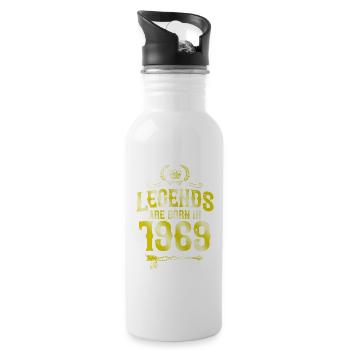 1969 legends born in - Water bottle with straw - white - Right