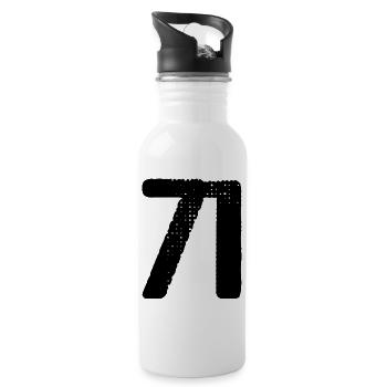71 Zahl Trikot - Trinkflasche mit integriertem Trinkhalm - Weiß - Rechts