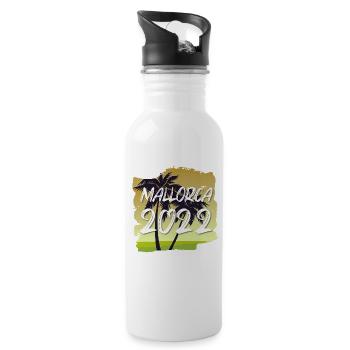 Mallorca 2022 - Trinkflasche mit integriertem Trinkhalm - Weiß - Rechts