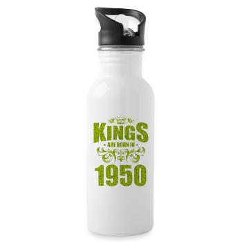 kings are born 1950 - Water bottle with straw - white - Right