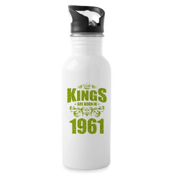 kings are born 1961 - Water bottle with straw - white - Right