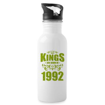 kings are born 1992 - Water bottle with straw - white - Right
