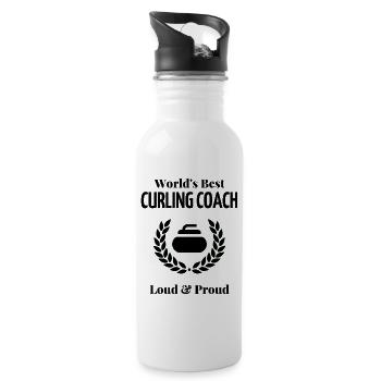 Meilleur entraîneur de curling au monde. - Gourde avec paille intégrée - blanc - Droite