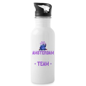 Amsterdam Drinking Team - Water bottle with straw - white - Right