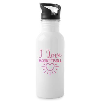J’adore le basket - Gourde avec paille intégrée - blanc - Droite