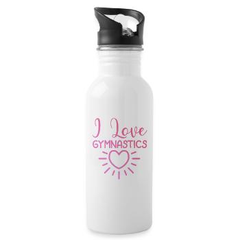 J’adore la gymnastique - Gourde avec paille intégrée - blanc - Droite