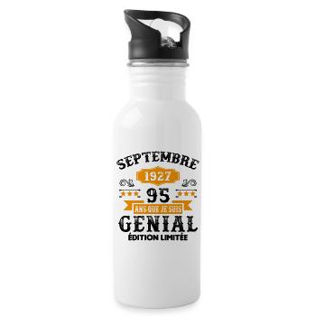 95 Ans Anniversaire Vintage En Septembre 1927 - Gourde avec paille intégrée - blanc - Droite