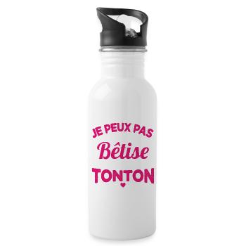 JE PEUX PAS J'AI BETISE AVEC TONTON - Gourde avec paille intégrée - blanc - Droite