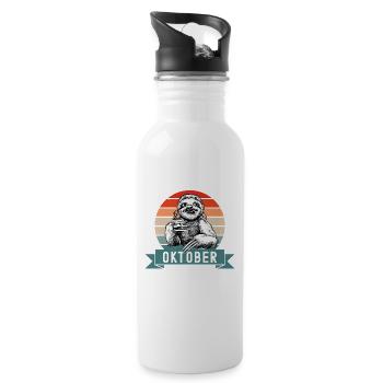 Faultier Geburtstag Oktober 1987 Geboren Jahrgang - Trinkflasche mit integriertem Trinkhalm - Weiß - Rechts
