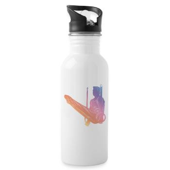 Gymnastics Silhouette - Trinkflasche mit integriertem Trinkhalm - Weiß - Rechts