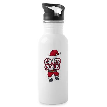 Gamer Claus Weihnachtsmann Kostüm Familien Outfit - Trinkflasche mit integriertem Trinkhalm - Weiß - Rechts