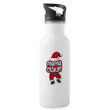 Mama Claus Weihnachtsmann Kostüm Familien Outfit - Trinkflasche mit integriertem Trinkhalm - Weiß - Rechts