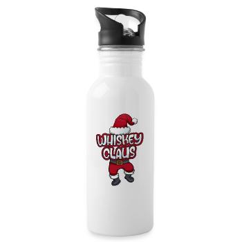 Whiskey Claus Weihnachtsmann Kostüm Familien - Trinkflasche mit integriertem Trinkhalm - Weiß - Rechts