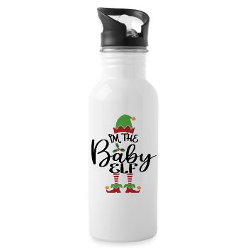 Bébé Elfe Mignon Drôle Costume de Noël assorti - Gourde avec paille intégrée - blanc - Droite