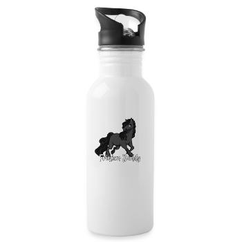 Horse lovers - Friesian Daddy - Water bottle with straw - white - Right