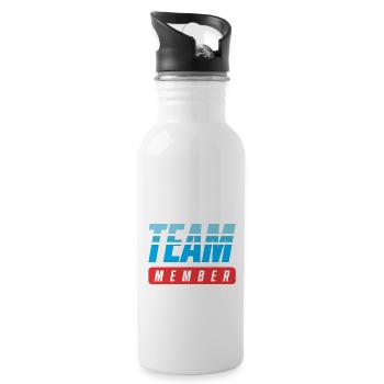 Darts Team - Trinkflasche mit integriertem Trinkhalm - Weiß - Rechts
