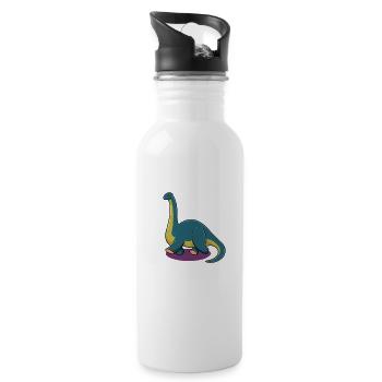 Dessin animé Apatosaurus - Gourde avec paille intégrée - blanc - Droite