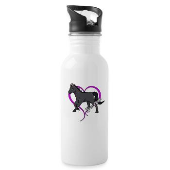 Pferdeliebhaber - Hannoveraner - Trinkflasche mit integriertem Trinkhalm - Weiß - Rechts