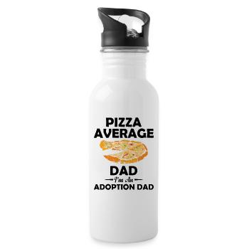 Pizza Average Dad Ich Bin Ein Adoptionsvater, Der - Trinkflasche mit integriertem Trinkhalm - Weiß - Rechts