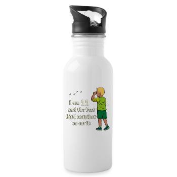I'm 11 - Boy Birdwatching - Water bottle with straw - white - Right