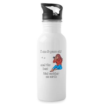 J’ai 3 ans - Observation des oiseaux des filles - Gourde avec paille intégrée - blanc - Droite
