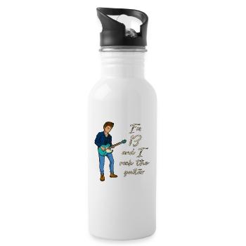 I'm 13 - Young Guitarist - Water bottle with straw - white - Right