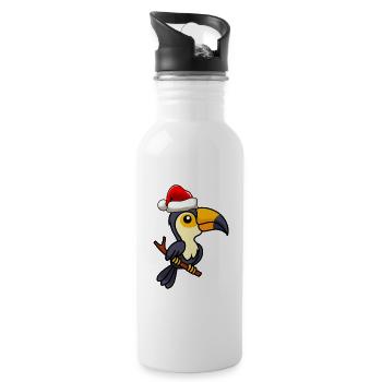 Toucan Comic Christmas - Gourde avec paille intégrée - blanc - Droite
