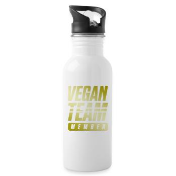 Vegan Team - Water bottle with straw - white - Right