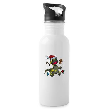 Süßer Weihnachten Feuersalamander - Trinkflasche mit integriertem Trinkhalm - Weiß - Rechts