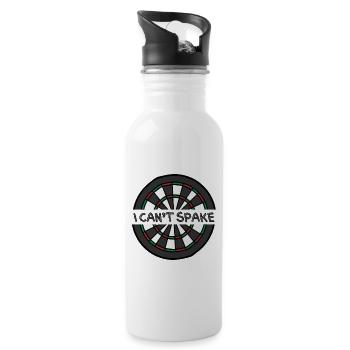 I can't spake - Water bottle with straw - white - Right