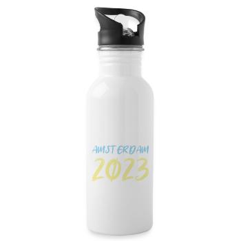 Amsterdam 2023 (Garantie du prix le plus bas) - Gourde avec paille intégrée - blanc - Droite