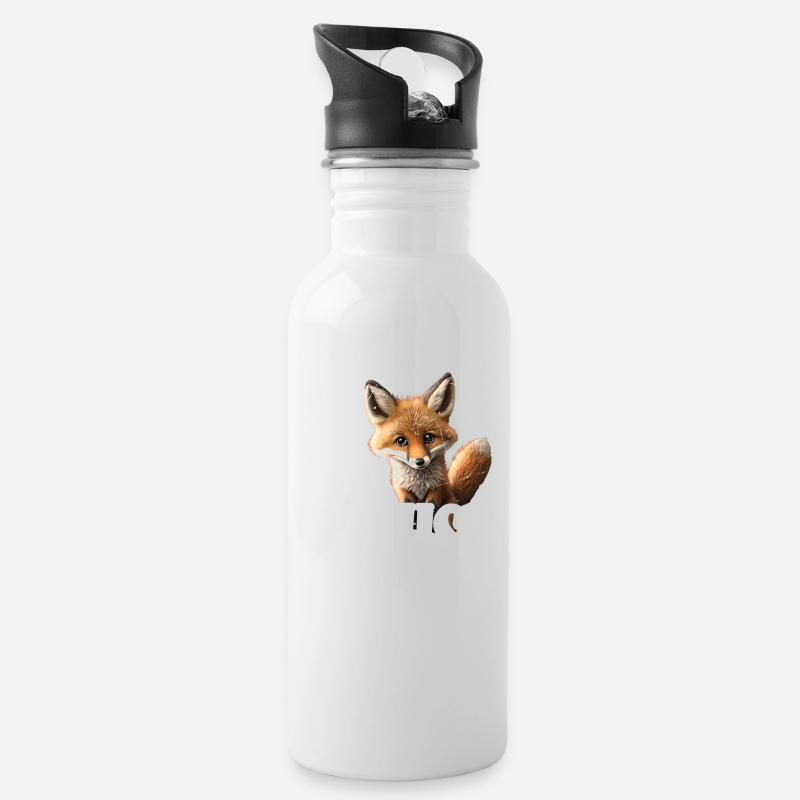 Bin halt ein Fuchs Fuchsliebhaber Statement - Trinkflasche mit integriertem Trinkhalm - Weiß