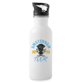 Amsterdam 2023 Skeleton - Water bottle with straw - white - Right