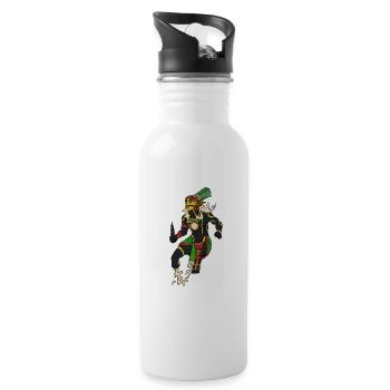 Aztec god of the night - Tezcatlipoca - Water bottle with straw - white - Right