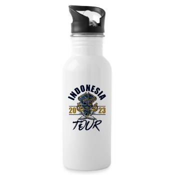 Indonesia 2023 Skeleton - Water bottle with straw - white - Right