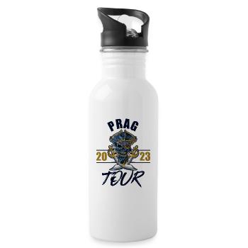 Prague 2023 Skeleton - Water bottle with straw - white - Right