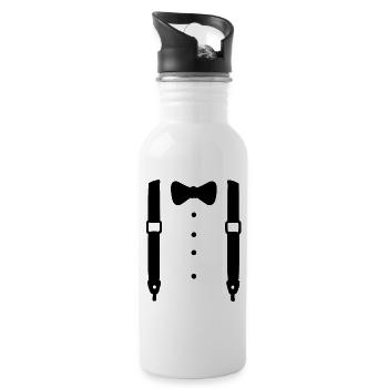 Abi Outfit Abitur Abiball Party Anzug Smoking - Trinkflasche mit integriertem Trinkhalm - Weiß - Rechts