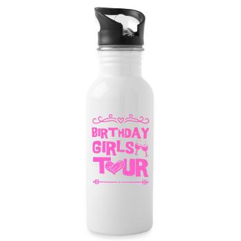 Birthday Party Team - Water bottle with straw - white - Right