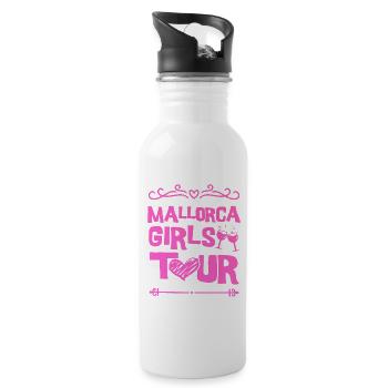 Mallorca Party Team - Trinkflasche mit integriertem Trinkhalm - Weiß - Rechts