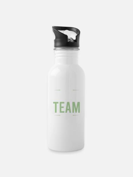 Boxing Team - Trinkflasche mit integriertem Trinkhalm - Weiß