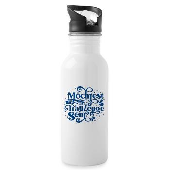 Möchtest du mein Trauzeuge sein - Trinkflasche mit integriertem Trinkhalm - Weiß - Rechts