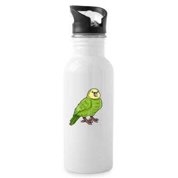 Kawaii Kakapo - Trinkflasche mit integriertem Trinkhalm - Weiß - Rechts