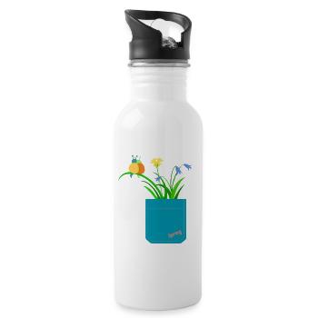 Spring Greetings To Go - Water bottle with straw - white - Right
