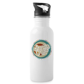 Santa Cruz Californie vintage rétro surfing ville - Gourde avec paille intégrée - blanc - Droite