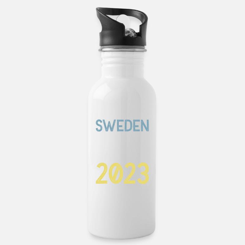 Sweden 2023 Krone - Trinkflasche mit integriertem Trinkhalm - Weiß