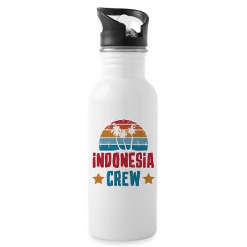 Indonesia Crew - Trinkflasche mit integriertem Trinkhalm - Weiß - Rechts