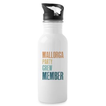 Mallorca Party Crew - Trinkflasche mit integriertem Trinkhalm - Weiß - Rechts