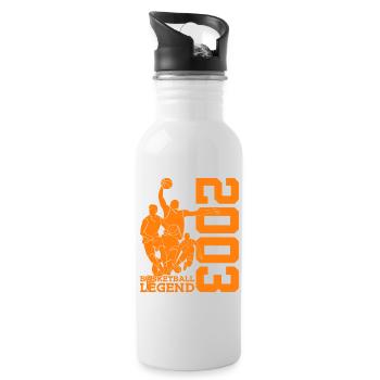 BASKETBALL LEGEND 2003 BASKETBALL 23. GEBURTSTAG - Trinkflasche mit integriertem Trinkhalm - Weiß - Rechts