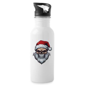 Santa Claus Skull - Water bottle with straw - white - Right